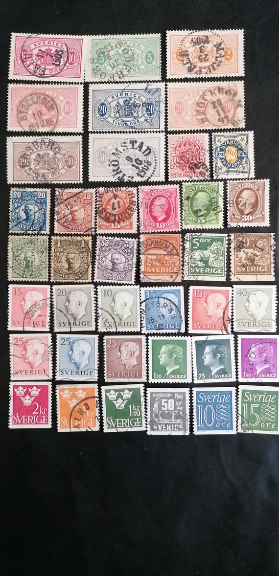 Sweden Postage Stamps Mix: Vintage Philately - Etsy