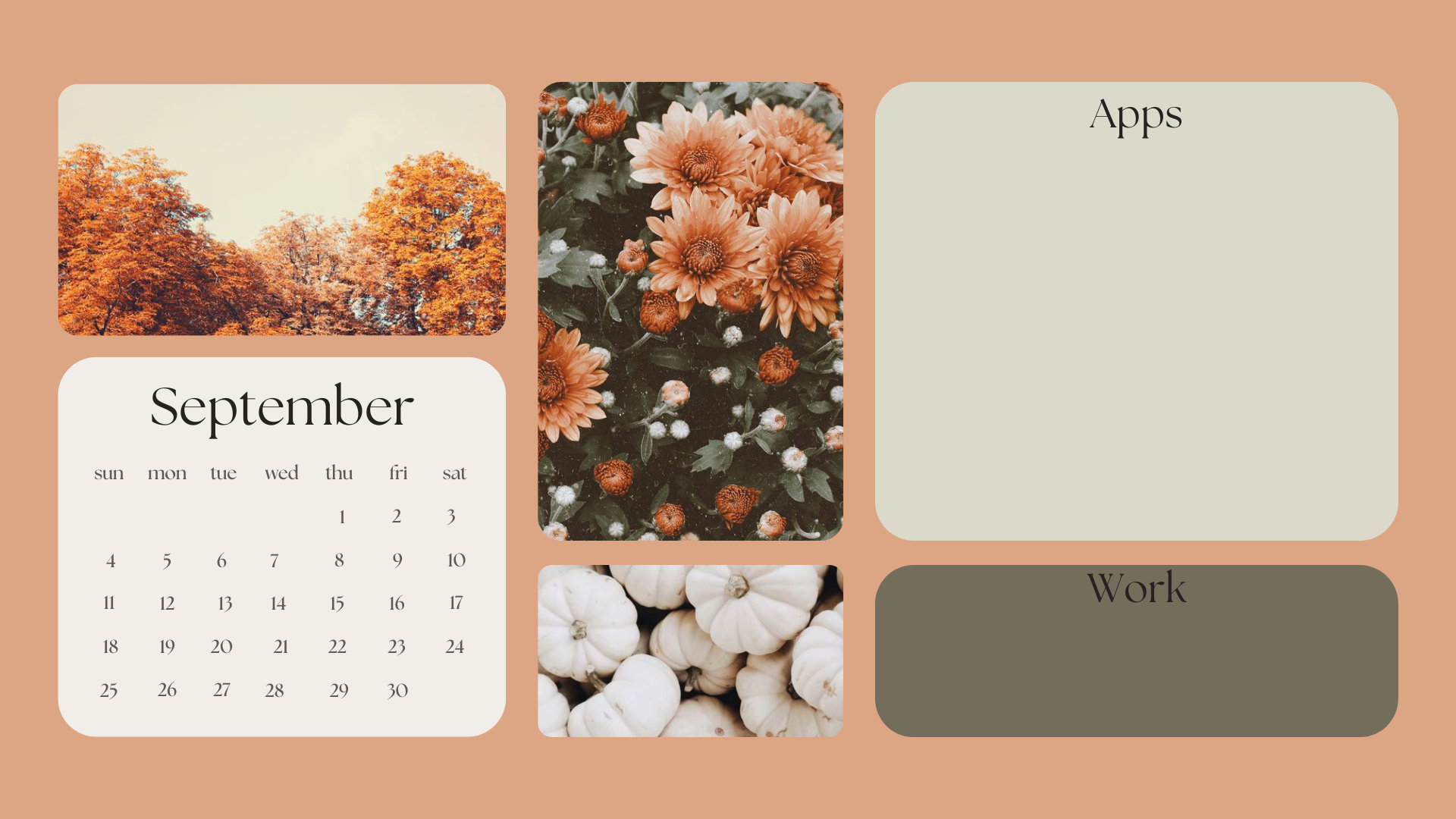 Fall Digital Download Desktop Organization September Aesthetic Desktop
