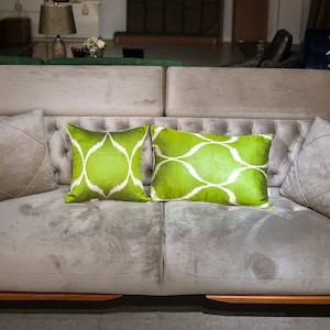 Luxury Pillow Covers made with  High Quality Uzbek Silk Ikat, Handwoven, Hand-dyed, Natural-dyed