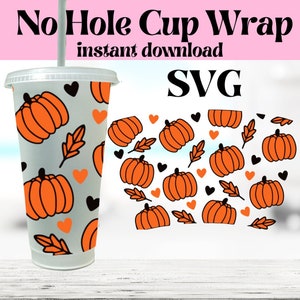 Vibraciones de otoño Svg, Envoltura de copa fría sin agujero Svg, Vibraciones de otoño Svg, Calabaza Svg, Copa fría de 24 oz Svg, Hojas y calabazas Svg, Copa fría temática de otoño