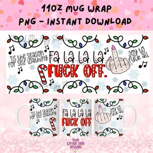 Anti-Weihnachtsbecher Png, lustige Weihnachten Png, fuck off Weihnachten Png, Scherzgeschenk Becher PNG, Sublimationsbecherverpackung, digitales Weihnachtsbecherdesign