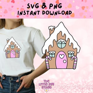 Domek z piernika Svg, Boże Narodzenie Svg, Koszulka świąteczna Svg, Piernik Svg, Sublimacja Png, Svg dla cricut, Bluza z kapturem świąteczna SVG