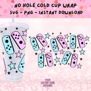 Gamer Controller SVG, No Hole Kalte Tasse SVG, Gamer Kalte Tasse SVG, Gaming Kalte Tasse SVG, 24 Unzen kalte Tasse, Pastell Kalte Tasse SVG, Game Controller SVG