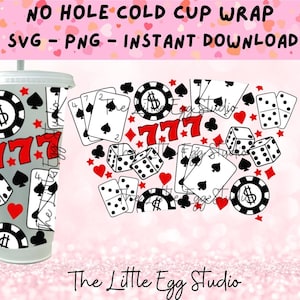 Vegas Cold Cup SVG Wrap, Vegas Cold Cup SVG Wrap, Vegas Cold Cup SVG, Spielkarten SVG, Würfel SVG, Domino SVG, Cold Cup Tumbler SVG, Vegas Theme svg