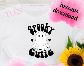 Spooky Cutie SVG, Cute Ghost Svg, Spooky Svg, Cute Spooky Svg, Retro Ghost Svg, Halloween Svg files for Cricut, Halloween Ghost Svg,