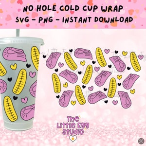 Retro Süßigkeiten kalte Tasse, kein Loch 24 Unzen kalte Tasse SVG Wrap, Süßigkeiten SVG, Shrimp & Banane SVG, Retro Süßigkeiten SVG, altmodische Süßigkeiten