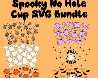 Spooky SVG Bundle, No Hole Cold Cup Wrap Bundle, Halloween Cold Cup Svg Bundle, Halloween Svg Bundle,  Spooky Cold Cup Svg, Cute Ghost Svg