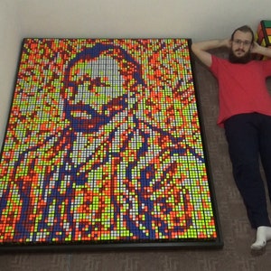Van Gogh Self Portrait With 720 Rubik Cubes