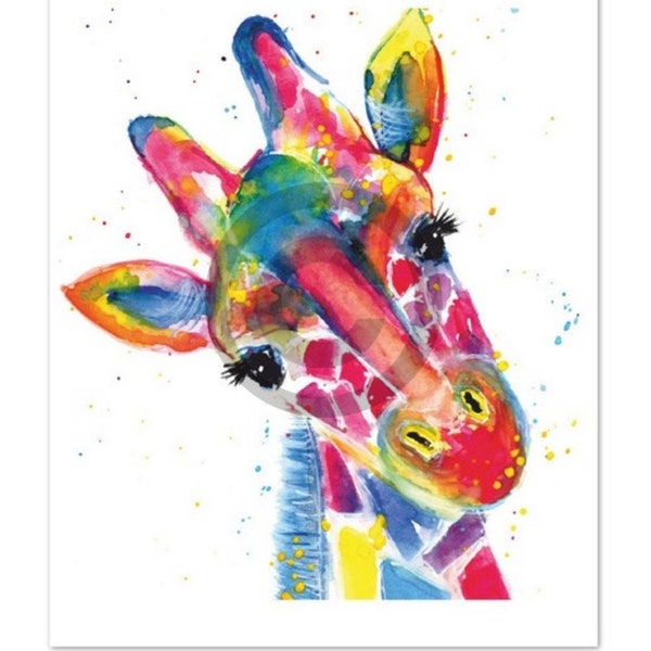Rainbow Giraffe - Etsy