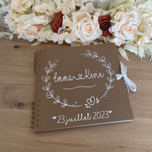 Livre d'or mariage kraft, livre d'or personnalisé