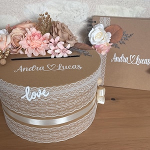 Urna nuziale, urna floreale in kraft, matrimonio rustico, urna personalizzata