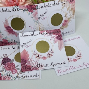 Mariage TOMBOLA tickets à gratter ( 9 modèles au choix )  personnalisé