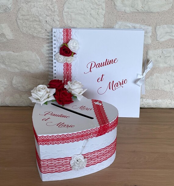 Livre D'Or Anniversaire Party Rouge - 20 Pages, Format 23x21.5 Cm, Mention 'Joyeux Anniversaire' Dorée - 9