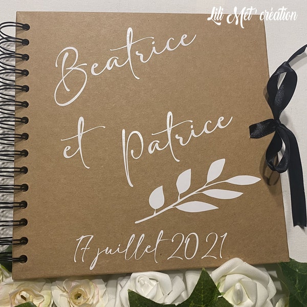 Livre d'or personnalisé mariage Kraft