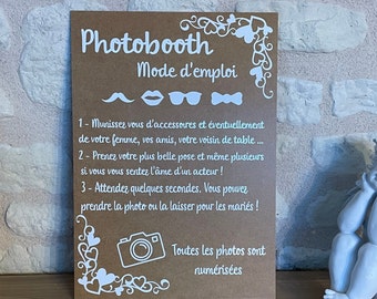 Pancarte bois mariage, photobooth, stickers mariage