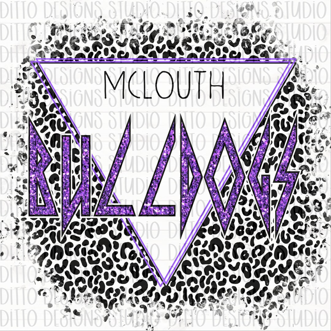 Mclouth Bulldogs PNG Leopard Purple Sublimation File Etsy