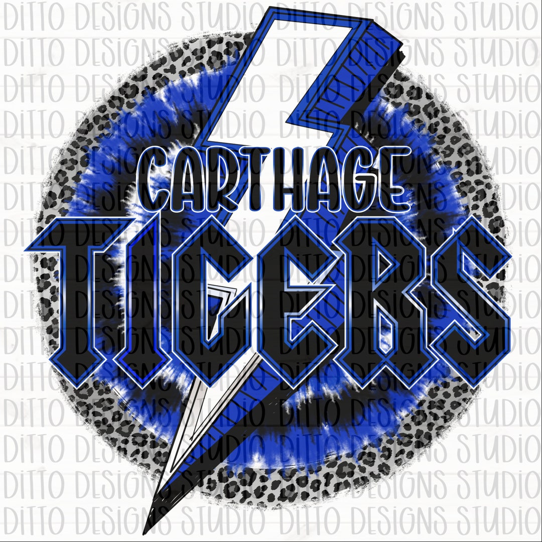 Carthage Tigers PNG Leopard Lightning Bolt Etsy
