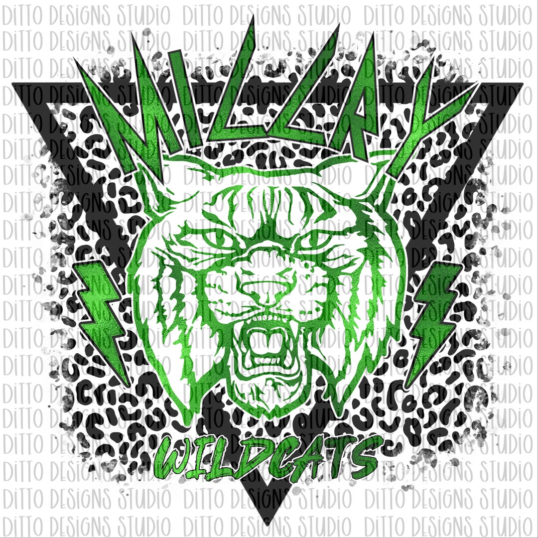 Millry Wildcats Mascot PNG Leopard Lightning Bolt Etsy