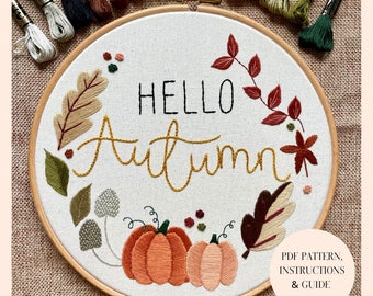 Hello Autumn PDF Embroidery Pattern