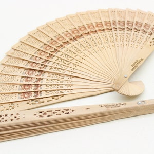 Personalized Wedding Hand Fans Engraved Sandalwood Fans, Personalized Wooden Fan Wedding Favor, Custom Engraved Fans, Bridal Shower Fans