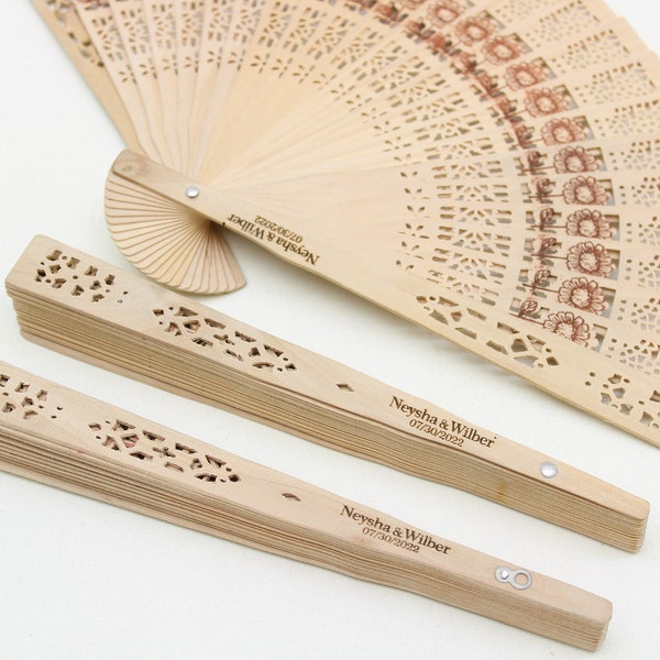 Bulk Summer Wedding Favors Personalized Rustic Sandalwood Fans Favors Folding Fans Bridal Shower Favors Beach Wedding Favors for Guests