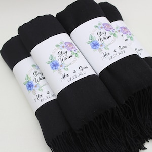 Black Pashmina Shawl, Bridesmaid Shawl, Wedding Favors for Guests, Pashminas in Bulk, Pashmina Shawl Wedding, Bridal Shower Favors, Pashmina