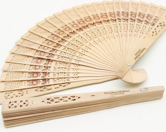 Personalized Wedding Hand Fans Engraved Sandalwood Fans, Personalized Wooden Fan Wedding Favor, Custom Engraved Fans, Bridal Shower Fans