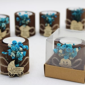 Handmade Baby Shower Candle Favors, Baby Shower Gifts for Guests, Rustic Wedding Favors, Unique Favors, Tealight Holders, Thank You Favors