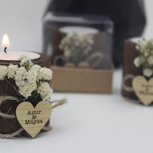 50 Pcs Personalized Candle Wedding Favor, Wedding Favors for Guests in Bulk, Personalized Candle, Bridal Shower Gifts, Bridal Shower Favors