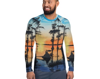 Louisiana Bayou Sunset Painting Men's Rash Guard