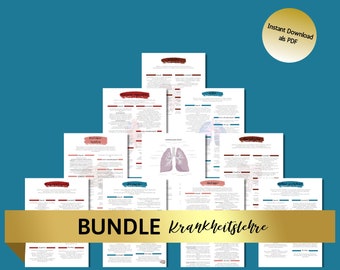 BUNDLE teoría de la enfermedad, todas las hojas de aprendizaje que se encuentran actualmente en la tienda - hojas de aprendizaje de enfermería - ayuda de aprendizaje para exámenes - para especialistas en enfermería