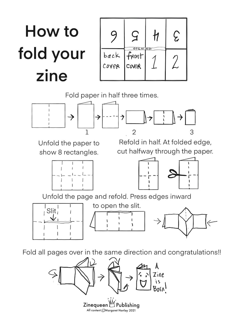 How to Fold a Minizine Etsy