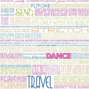 Consejos, como la juventud, probablemente solo desperdiciados en el joven clásico Color Sunscreen Lyrics Baz Luhrmann Print