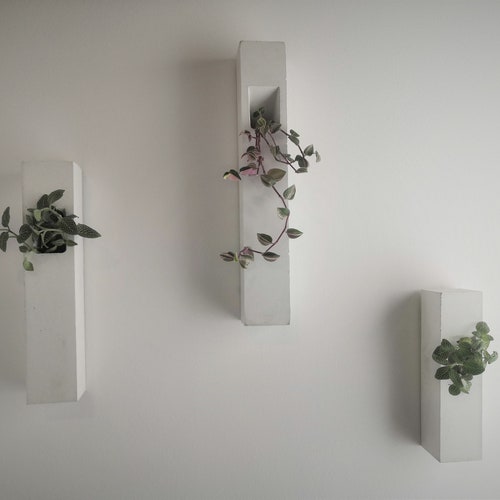 Modern Wall Planters SET OF 3 White Planters Etsy