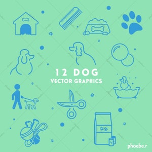 12 Dogs Themed PNG & SVG Graphics Bundle