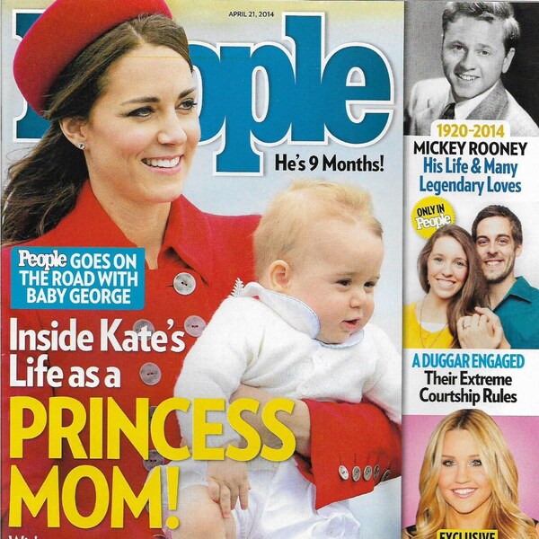 PEOPLE Magazine April 21 2014 Princess Kate & Prince George Mickey Rooney Jill Duggar Amanda  Bynes