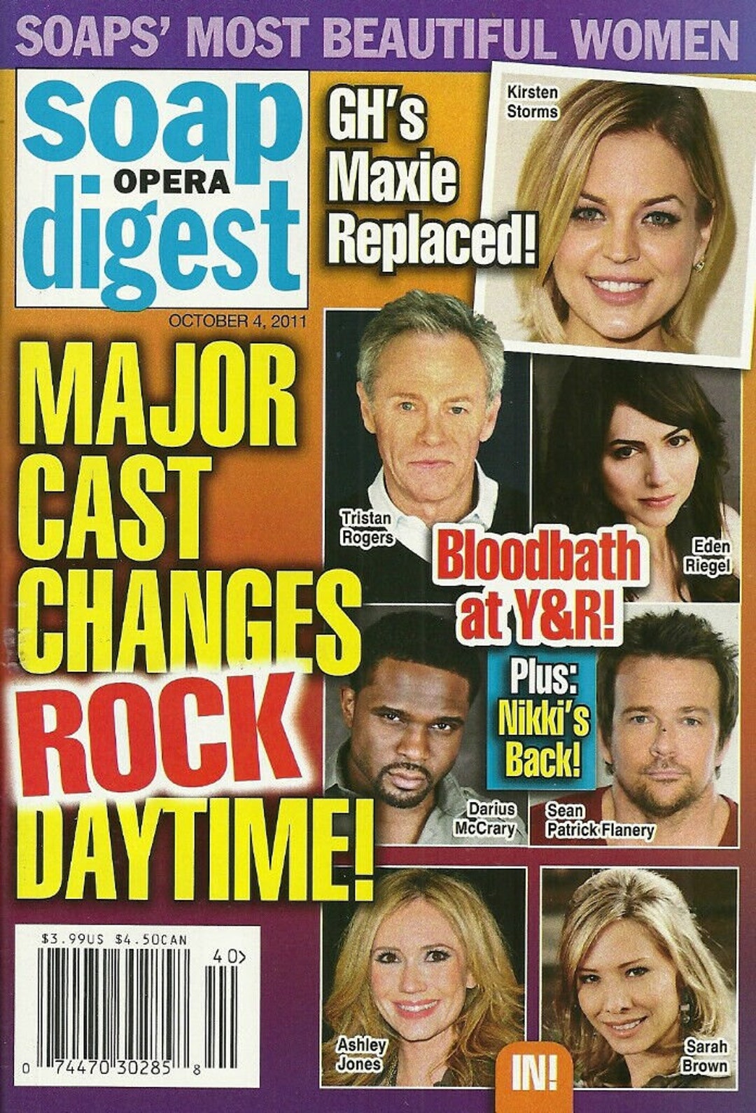 SOAP OPERA DIGEST Magazine October 4 2011 Kirsten Storms the Young & the Restless Soaps' Most