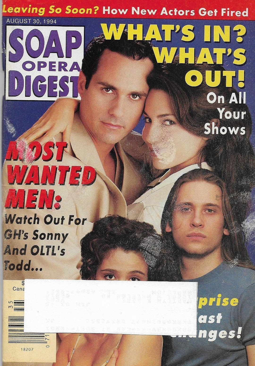 SOAP OPERA DIGEST Magazine August 30 1994 Maurice Benard Vanessa Marcil