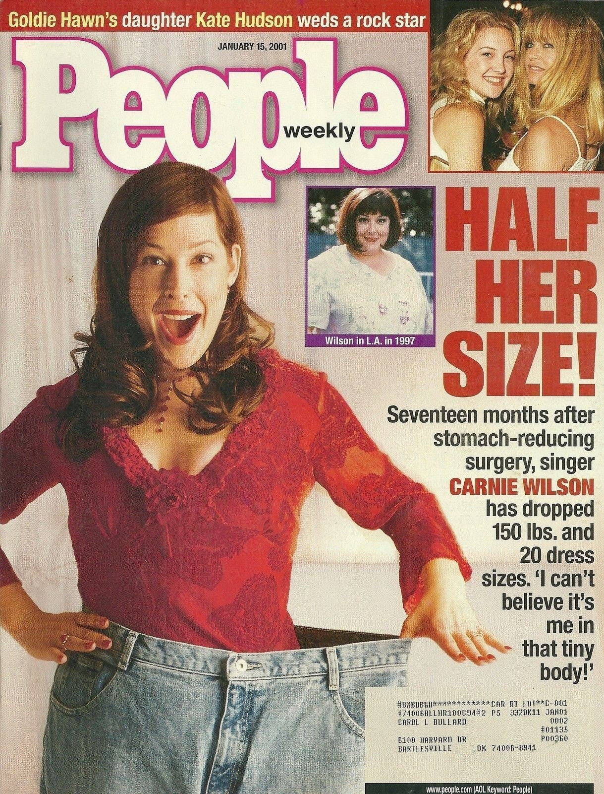 PEOPLE Magazine January 15 2001 Carnie Wilson Kate Hudson Goldie Hawn -  Etsy Denmark