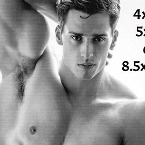 Handsome Muscular Male Bodybuilder Gay Interest LGBTQ B&W Photo