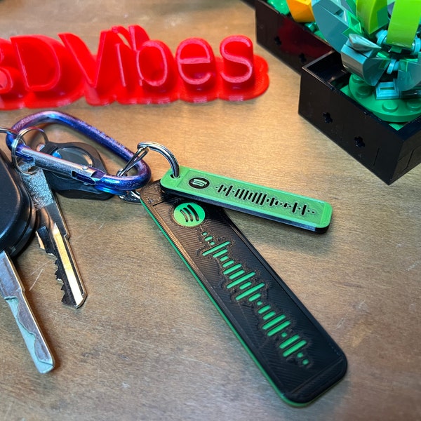 3D Printed Spotify Code Keychain - Song, Artist, Playlist or Podcast