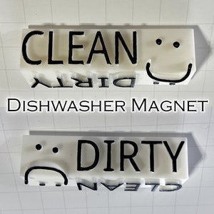 Sauberer / schmutziger Spülmaschinen-Magnet | 3D Gedruckt | Lächeln für sauberes Geschirr! | Küche Dekor Einweihungsgeschenk