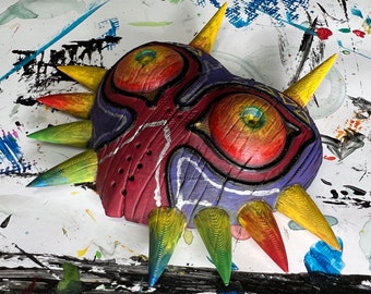 Máscara de Majora impresa en 3D con textura de madera - De Legend of Zelda de Nintendo