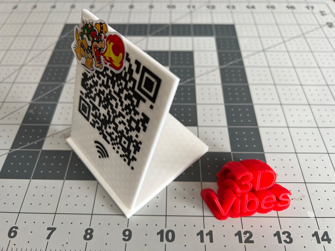 Custom 3D Printed QR Code Stand WIFI Access URL Link - Etsy