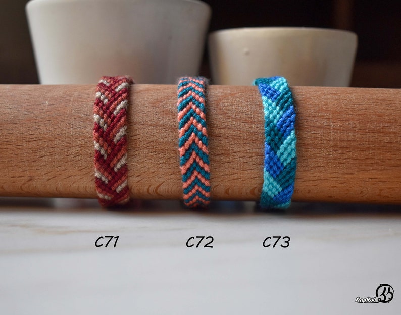 Friendship Bracelet-Handmade for wrist or Anklets ,Braided cotton Bracelet , Bohemian style , Macrame , gifts , Knotted bracelet ,Jewelry zdjęcie 8