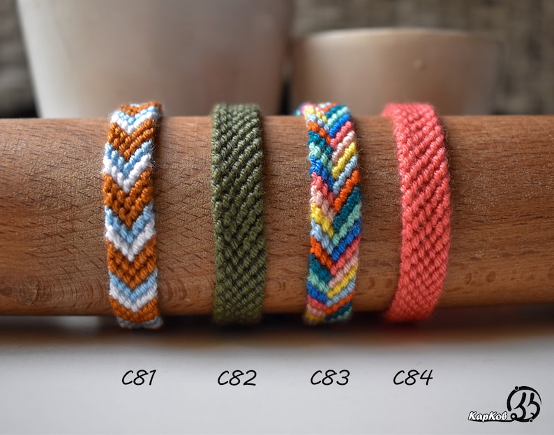 Friendship Bracelet-Handmade for wrist or Anklets ,Braided cotton Bracelet , Bohemian style , Macrame , gifts , Knotted bracelet ,Jewelry zdjęcie 9