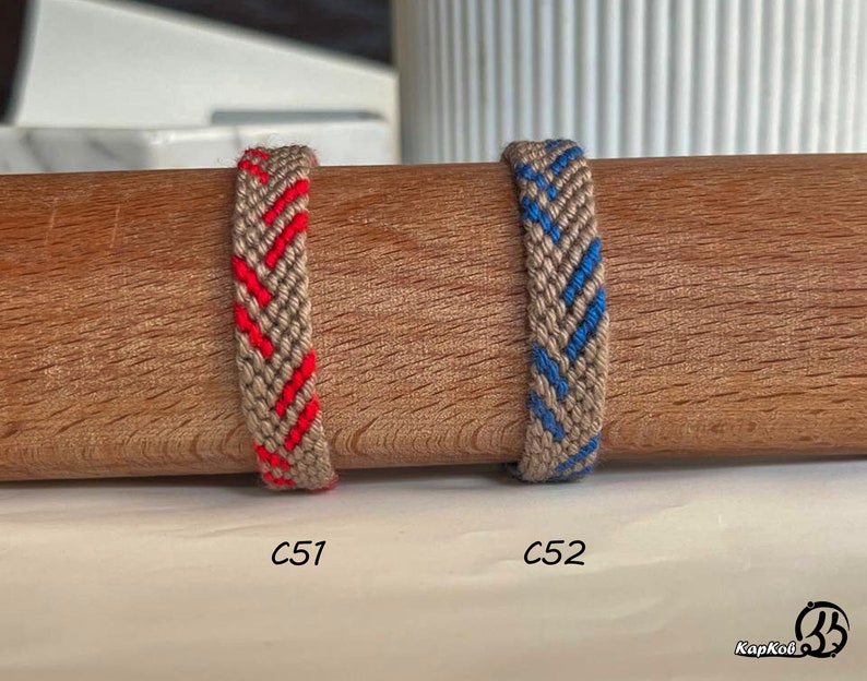 Vriendschapsarmband-handgemaakt voor pols of enkelbanden, gevlochten katoenen armband, Boho stijl, Macrame, geschenken, geknoopte armband, sieraden afbeelding 6