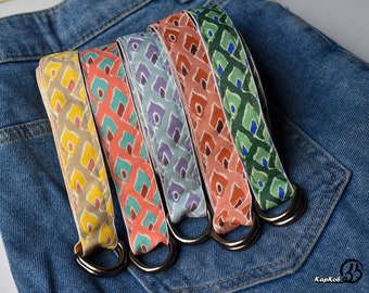 D-Ring Stripes, for pant or waist , for Women or Men ,  with modern patterns , 5 colors  , adjustable length Modern Jacquard Ribbon Belt