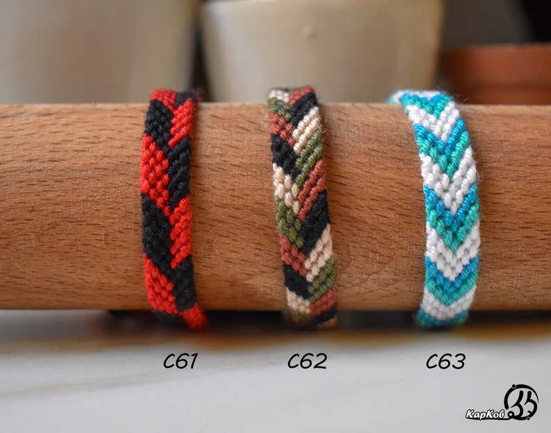 Friendship Bracelet-Handmade for wrist or Anklets ,Braided cotton Bracelet , Bohemian style , Macrame , gifts , Knotted bracelet ,Jewelry zdjęcie 7