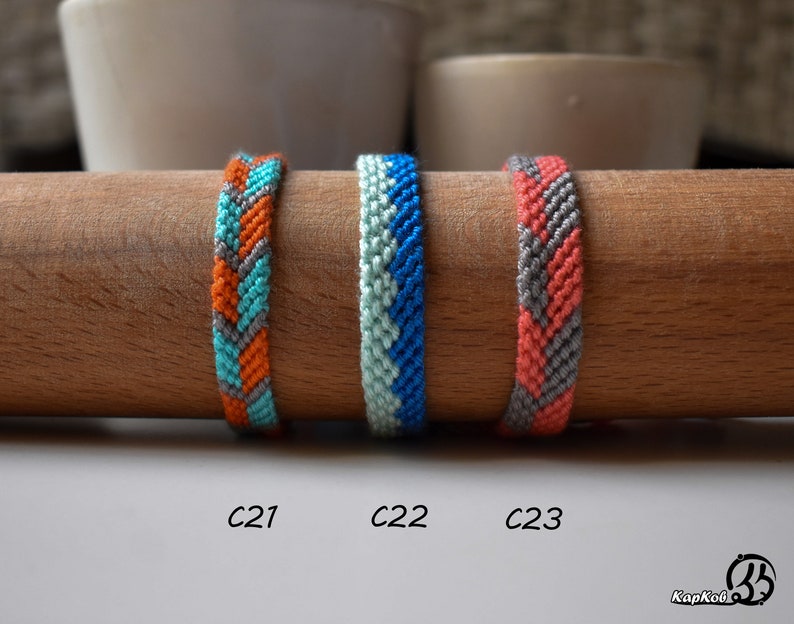 Friendship Bracelet-Handmade for wrist or Anklets ,Braided cotton Bracelet , Bohemian style , Macrame , gifts , Knotted bracelet ,Jewelry zdjęcie 3